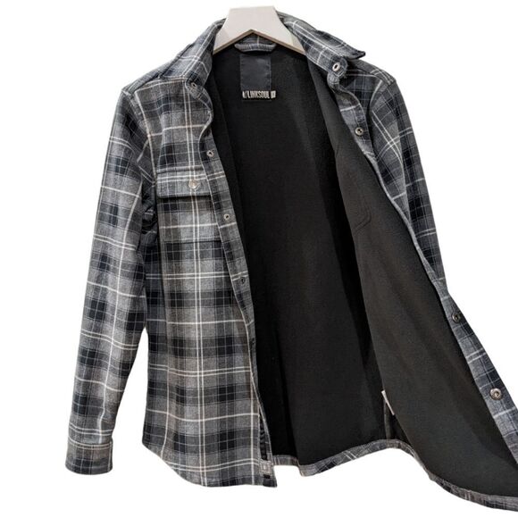 Linksoul Jacket Mens S Plaid Shacket Thick Snap Buttons Down Front Collared - Picture 3 of 8
